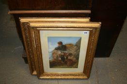 A PAIR OF GILT FRAMED RURAL PICTURES