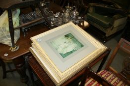 SIR WILLIAM RUSSELL FLINT LIMITED EDITION PRINT WITH BLIND STAMP TOGETHER WITH A PENCIL SIGNED PRINT