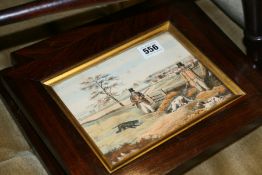 A SET OF ROSEWOOD FRAMED SPORTING PRINTS