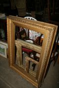 A LARGE 19TH.C.GILT PICTURE FRAME AND TWO OTHERS