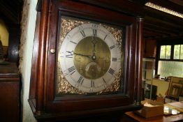 A GEORGIAN MAHOGANY 30 HOUR LONG CASE CLOCK