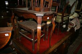 A COLONIAL ROSEWOOD OCCASIONAL TABLE, TWO CHAIRS AND A SMALL TABLE