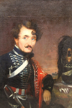 British School (19th Century),Waistlength military portrait of a Hussar,oil on canvas,29 x 24cm.