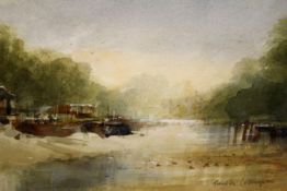 Grenville Cottingham (1943-2007),Isleworth Creek,signed,watercolour,23 x 35cm.