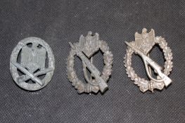 Three Third Reich War Badges, comprising, Infantry Assault Badge, two General Assault Badges,