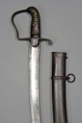 A 1796 Pattern Light Cavalry Trooper`s sabre, 81cm sharply curved blade, regulation steel stirrup