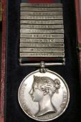 A twelve bar Military General Service Medal to the 48th Regiment of Foot, to W. WILLCOCK, 48TH FOOT,
