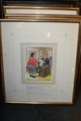 Donald McGill (1875-1962) (ARR),“What’s your husband’s work....?”signed,watercolour cartoon,20 x