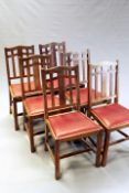 A set of six Heal’s limed oak dining chairs with slatted lattice backs. (6)