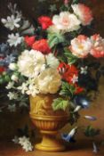 Thomas Webster(20th/21st Century),Still life of peonies and other flowers in a vase,signed,oil on