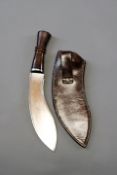 A good quality privately purchased Officer`s Kukri by Underwood, 22cm sharply curved blade with