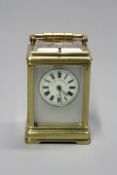 A late 19th Century French carriage clock with strike repeat, the dial signed Mappin and Webb,