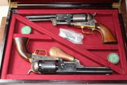 A cased brace of deactivated Uberti Colt Dragoons, each with 7.5inch barrel and retaining most of