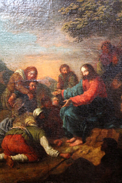 Continental School (18th Century),Christ healing the sick,oil on canvas,49 x 35.