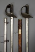 A Victorian 1895 Pattern Infantry Officer`s sword, 82cm blade by Manton of Calcutta, etched with