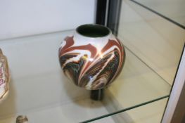 A contemporary art glass small vase by Orient and Flume,no. 734698, 11cm high.