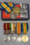 Queen`s South Africa Gloucester and Suffolk Regiment group of four, to 4959 PTE G. WIGGINS. GLOUC: