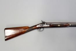 A single barrelled 12-bore percussion sporting gun by Edmunds of Rugby, 29.25 two-stage sighted