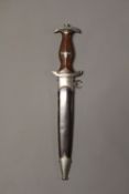 A Third Reich SA dagger, 22cm flattened diamond section blade RZM M7/1 for Gebrüder Christians,