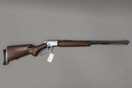 A .22 lever action Marlin rifle, for .22SL and .22LR, serial no. 5435. Please note this item will