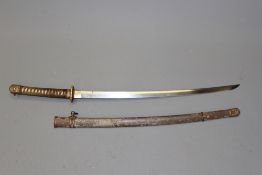 A Japanese Shin Gunto, 65.5cm blade with one mekugi-ana, details of oshigata available, fully