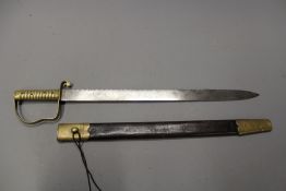 An 1856 Pattern Pioneer`s side arm, 57cm saw backed blade stamped COURTNEY & TENNANT CHARLESTON