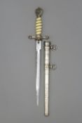 A late war Third Reich Kriegsmarine dagger, 25cm double fullered plain blade by Eickhorn,