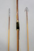 A long bow, the 165cm haft stamped with maker`s name of Buchanan Piccadilly and numbered 28, green