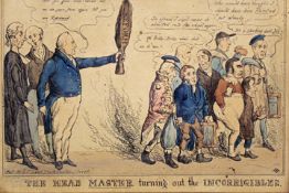 Seven various political cartoons: The Head Master turning out The Incorrigibles, The Lord Harry