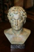 A pottery bust of Alexander the Great.