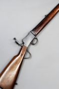 A BSA .22 lever action target rifle, 24.5inch sighted blued barrel fitted with leaf sights and
