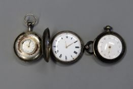 Two silver pair cased pocket watches, the first by Burton of Uttoxeter, the second by Richardson