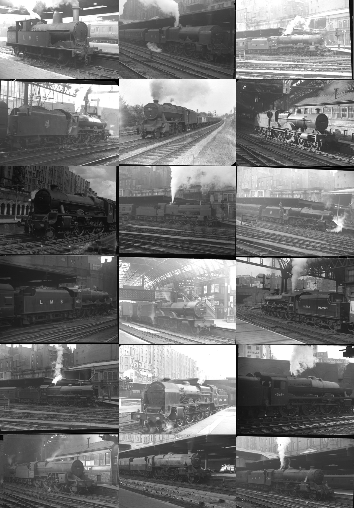 Negatives, qty 48 b/w 2½" x 1¾" format taken at Birmingham New Street mostly between 1948 and the