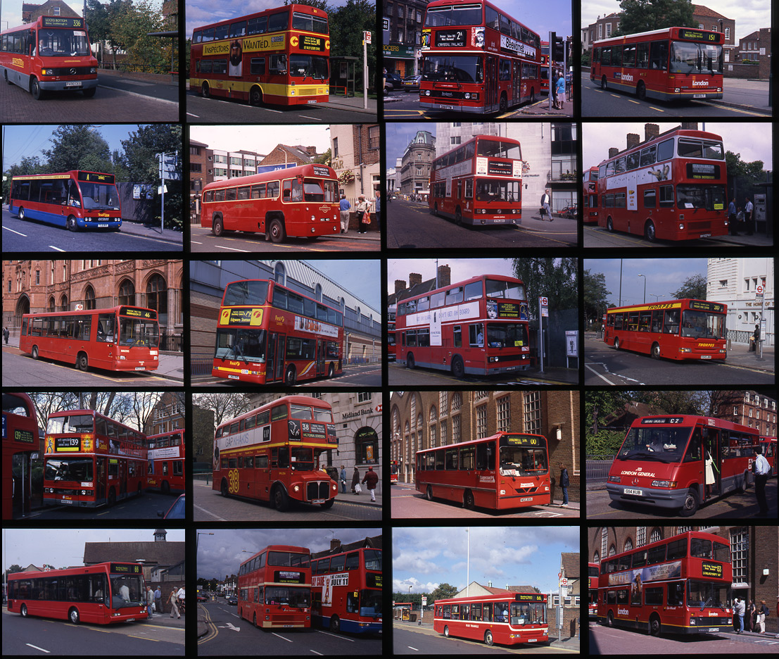 Bus Slides, approximately 500 of London Transport in the 1990`s - 2000`s. Sold with copyright.(