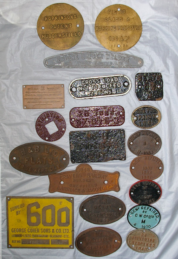 Wagon Plates and other sundry plates, qty 20 to include: Genly Repaired; BR Wolverton & BR Derby