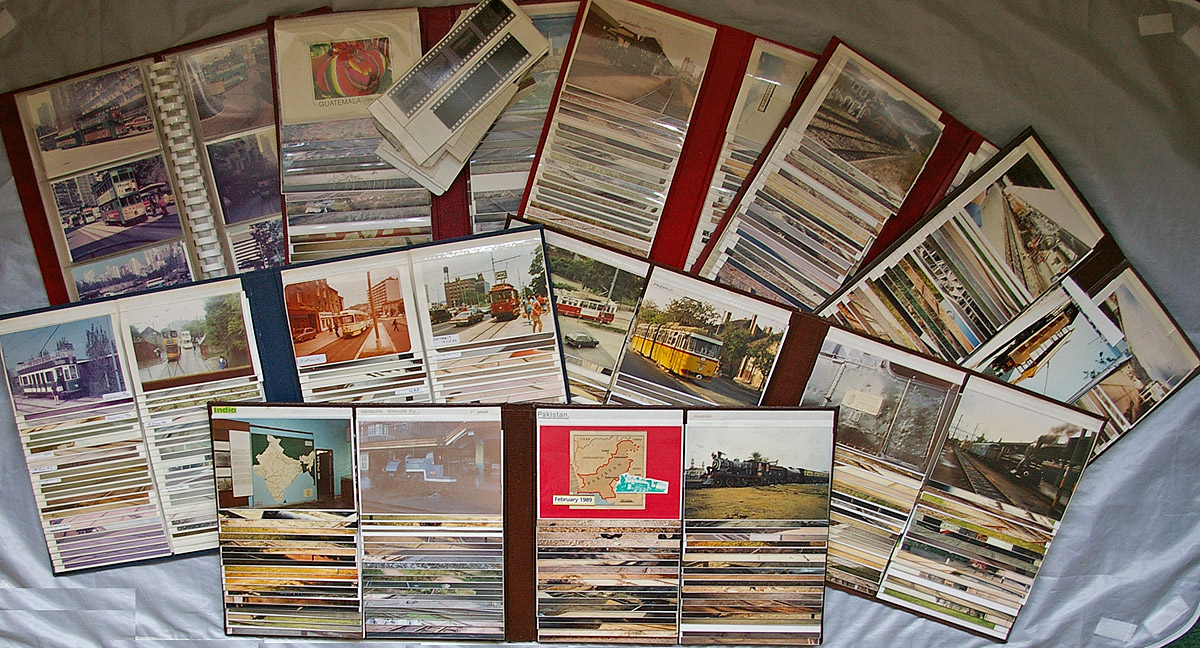 Eight Albums of colour Photographs, mostly postcard size, of British and Continental Trams and