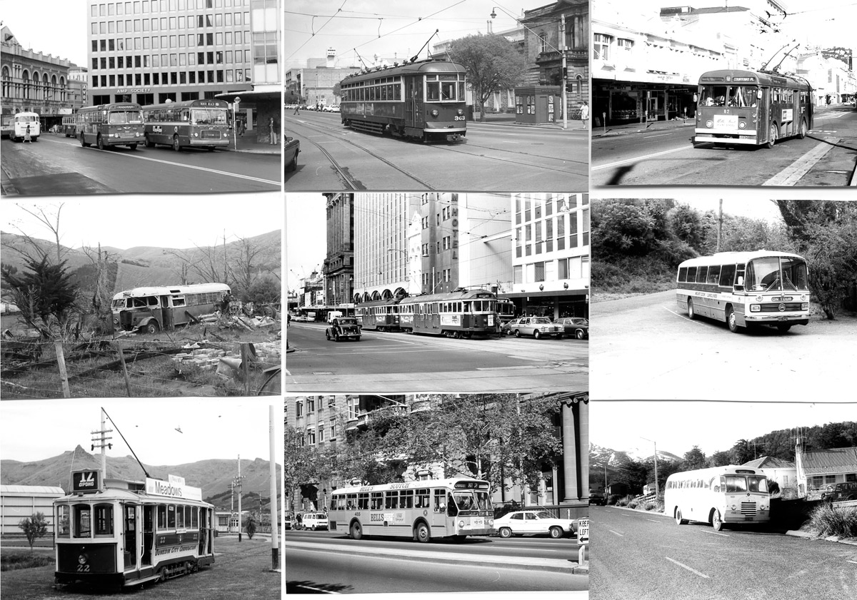 Trolley Bus & Tram Photographs, qty 109 New Zealand trolleybuses and trams Nov 1980; Melbourne &