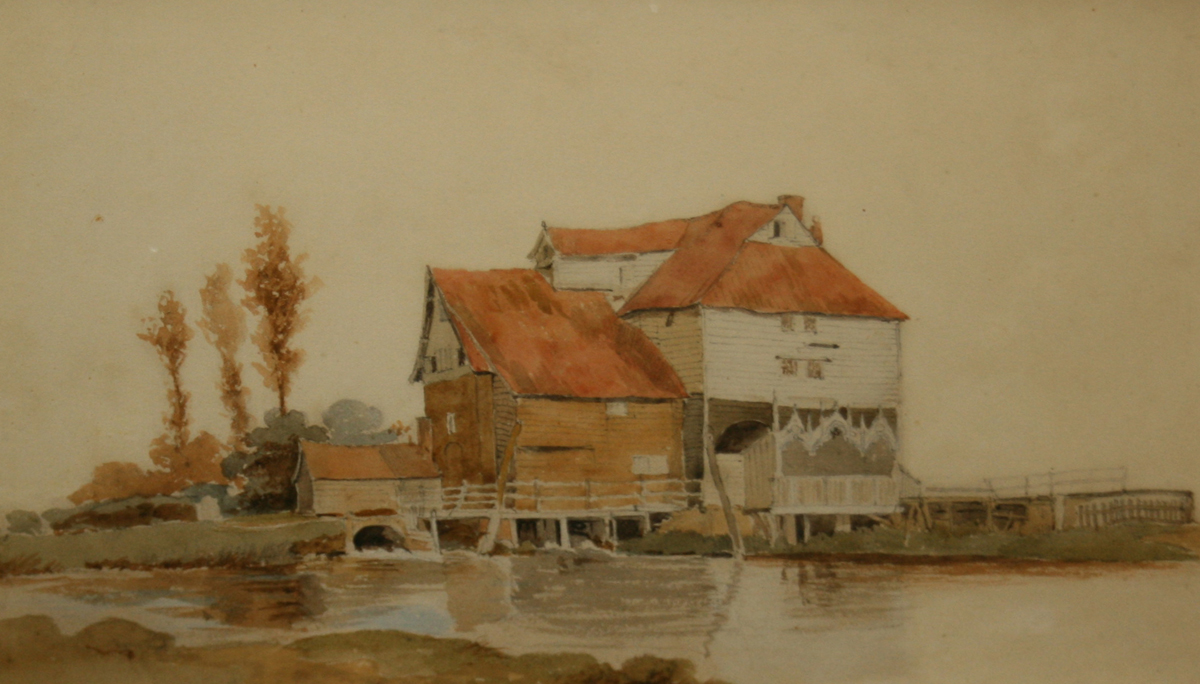 JAMES STARK (1794-1859, BRITISH)  River with Wooden Mill House  watercolour and pencil  9 x 12 ½