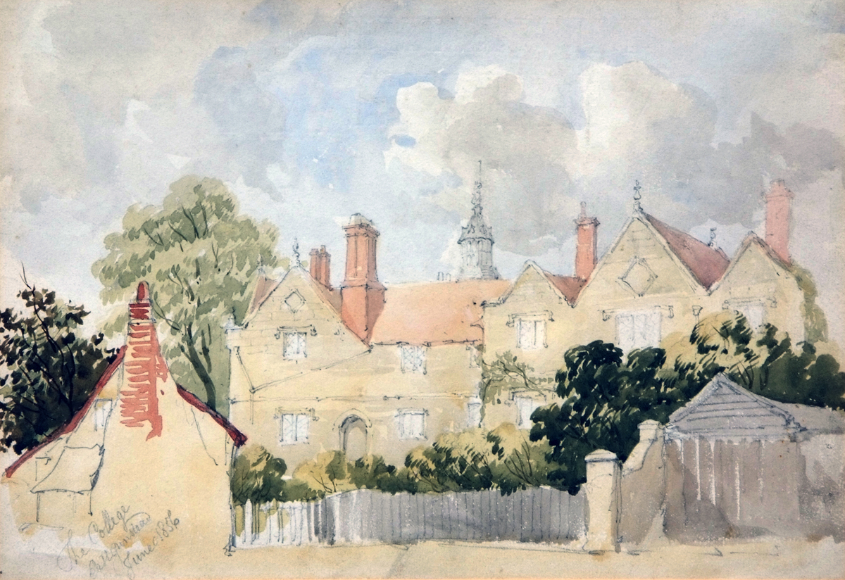 JAMES STARK (1794-1859, BRITISH)  ?The College, East Grinstead, June 1856?  watercolour, inscribed