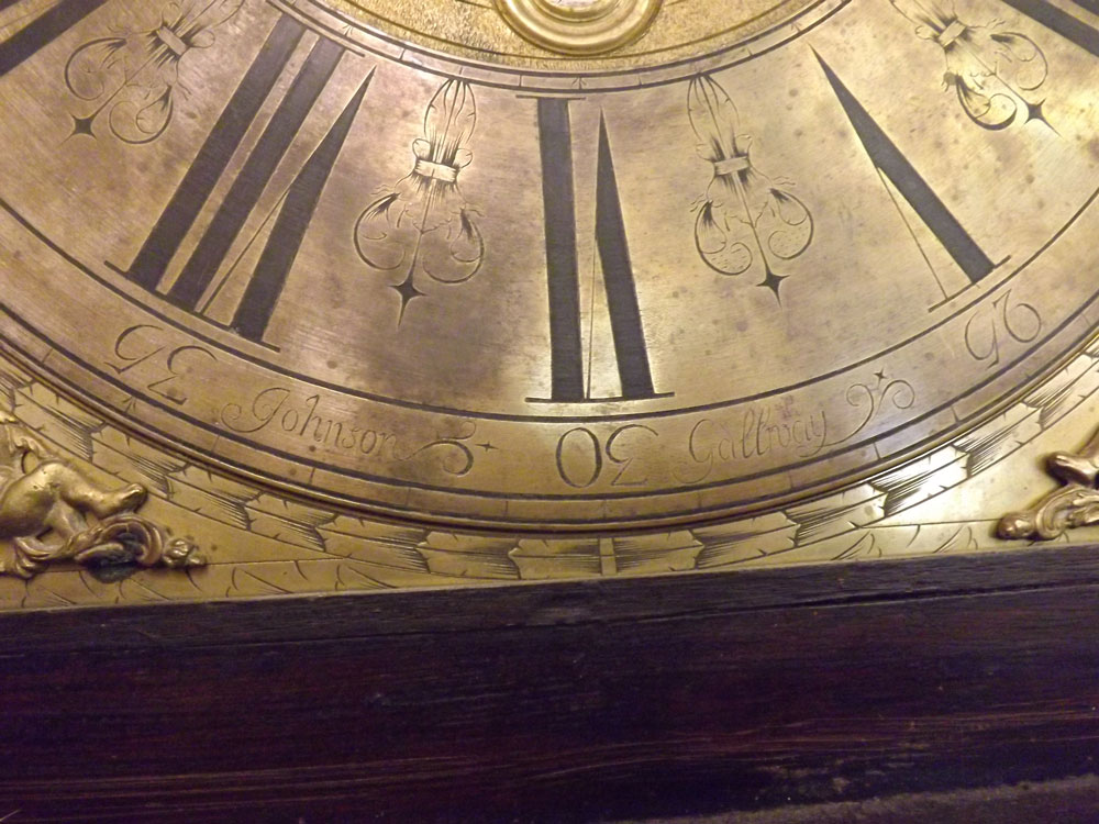 A 19th Century Oak Long Case Clock, Johnson of Gallway, the arched Brass face with lunar dial, - Image 17 of 17