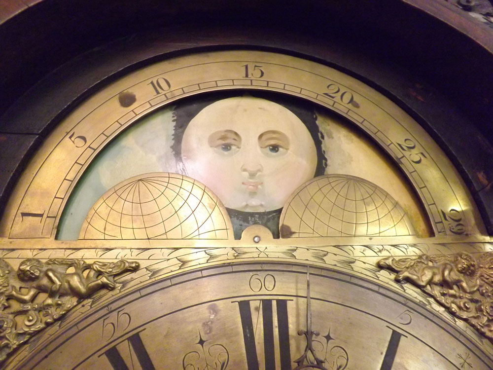 A 19th Century Oak Long Case Clock, Johnson of Gallway, the arched Brass face with lunar dial, - Image 16 of 17