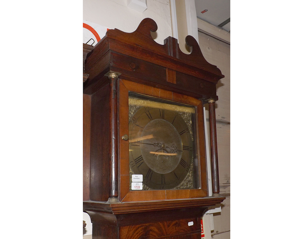 A late 18th Century Oak Long Case Clock, John Rogers of Leominster, the square Brass dial with