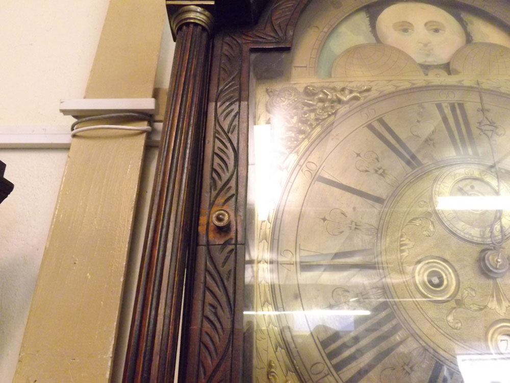 A 19th Century Oak Long Case Clock, Johnson of Gallway, the arched Brass face with lunar dial, - Image 14 of 17