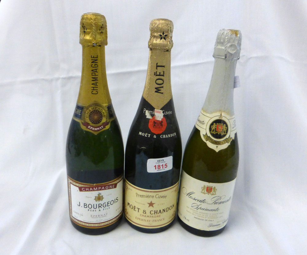 Three Bottles Sparking Wines and Champagnes including: Moet & Chandon Champagne non-vintage, J