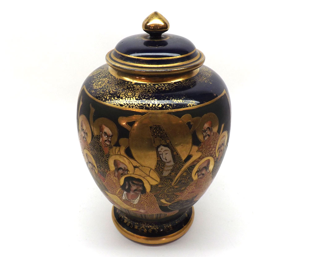 A 20th Century Satsuma covered Jar of tapering baluster form, decorated predominately in iron red