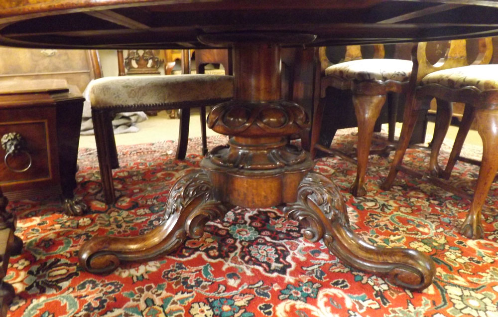 A 19th Century Pollard Oak drum Table, cross banded top and frieze fitted all round with alternate - Image 3 of 8