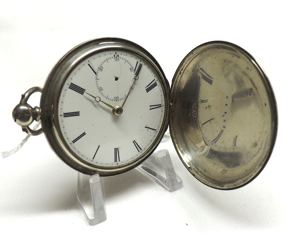 A second quarter of the 19th Century hallmarked Silver cased Hunter Pocket Watch, gilt hands to a