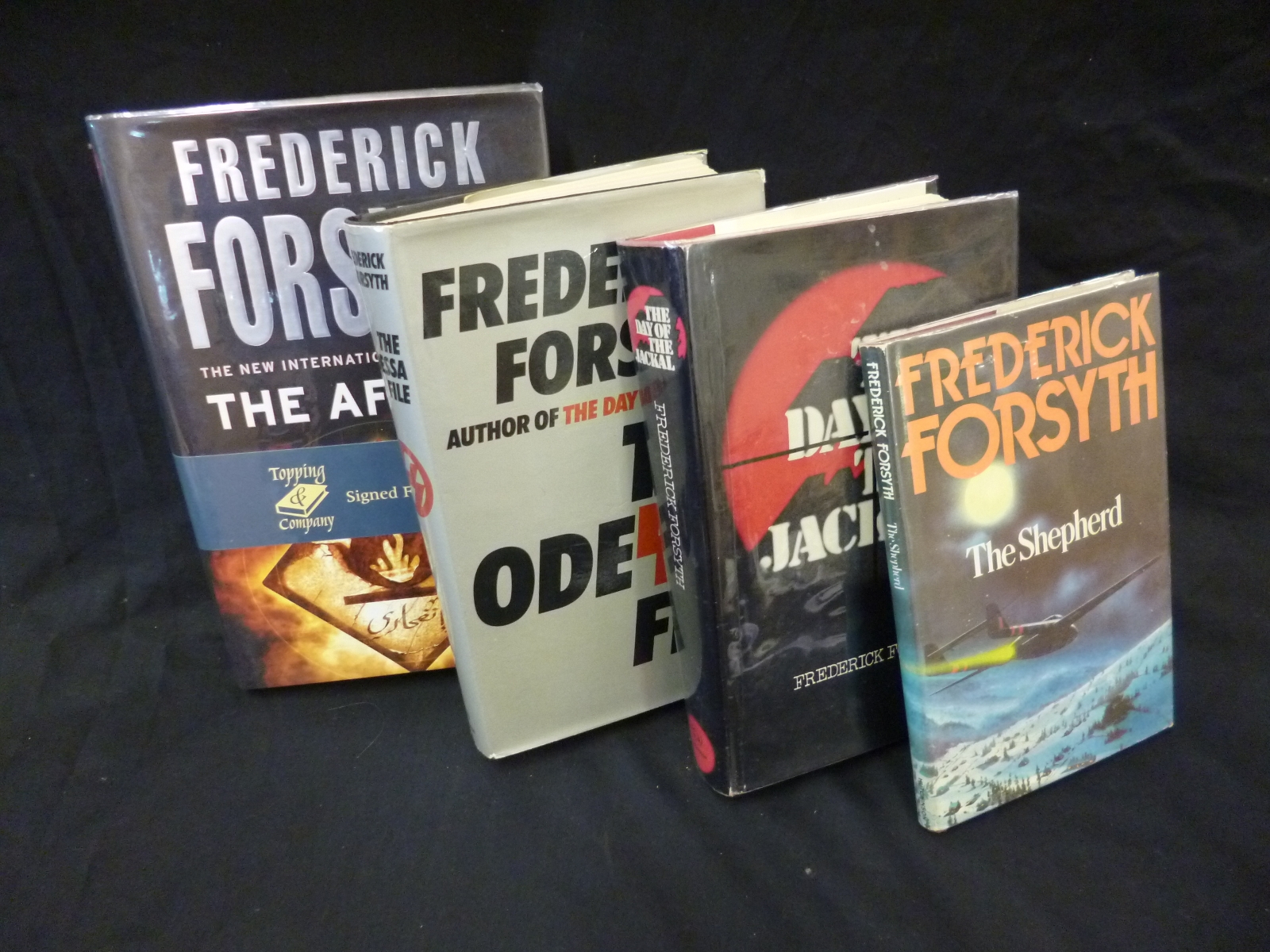 FREDERICK FORSYTH, 4 ttls: THE DAY OF THE JACKAL, 1971, 1st edn, orig cl, d/w, THE ODESSA FILE,
