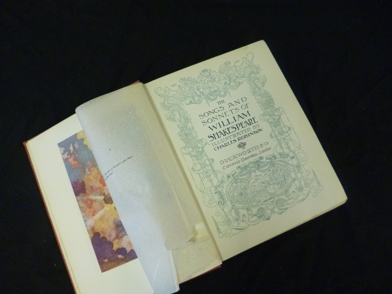 WILLIAM SHAKESPEARE:  THE SONGS AND SONNETS, Ill Charles Robinson, [1916], 1st edn, 12 tipped-in