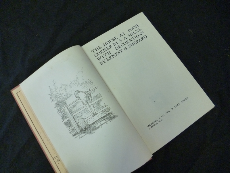 ALAN ALEXANDER MILNE: THE HOUSE AT POOH CORNER, Ill E H Shepard, 1928, 1st edn, orig cl gt, soiled,